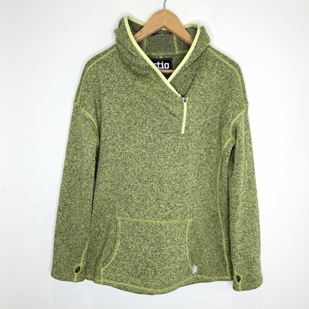 Stio Sweetwater Fleece Hoodie Womens Large Green Heather Pullover